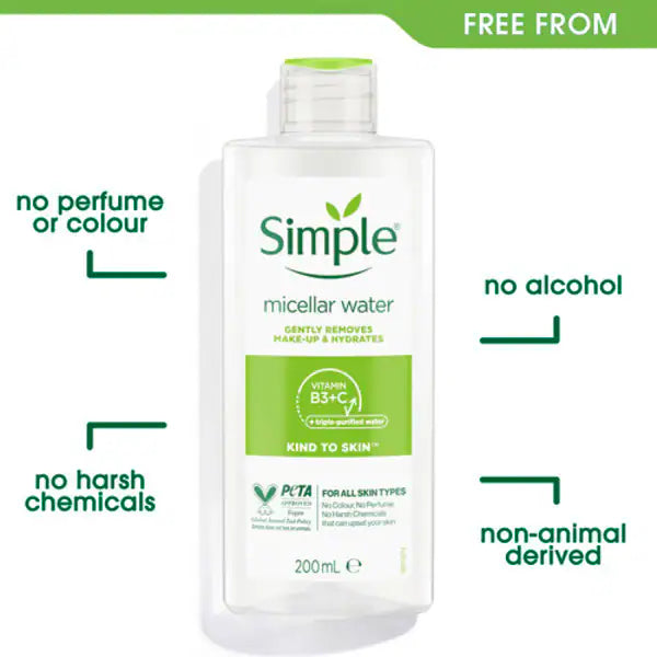 Simple Kind to Skin Micellar Cleansing Water 200ml (British brand)