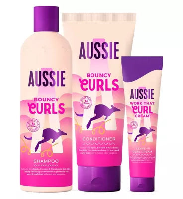 Aussie Curls Shampoo and Conditioner Set with Leave In Conditioner Curl Cream Bundle - McGrocer