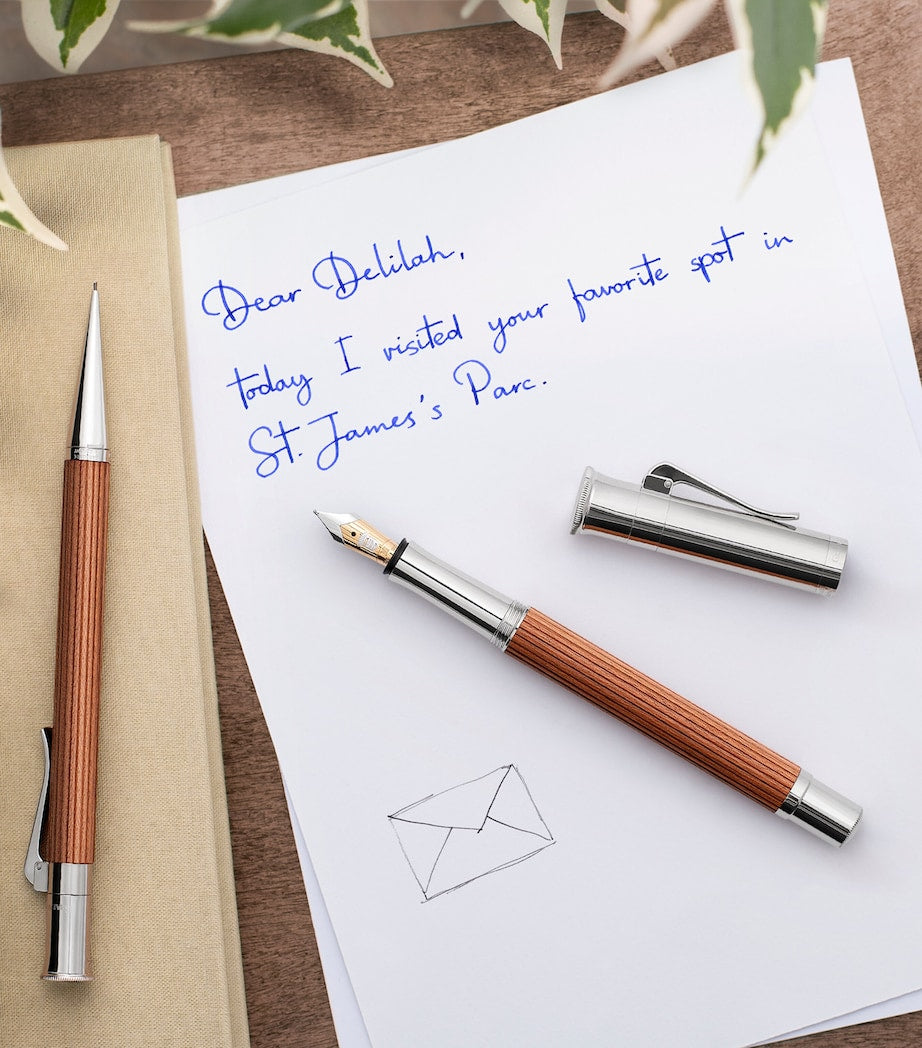 Graf von Faber-Castell wood and platinum-plated classic propelling ballpoint pen - British product