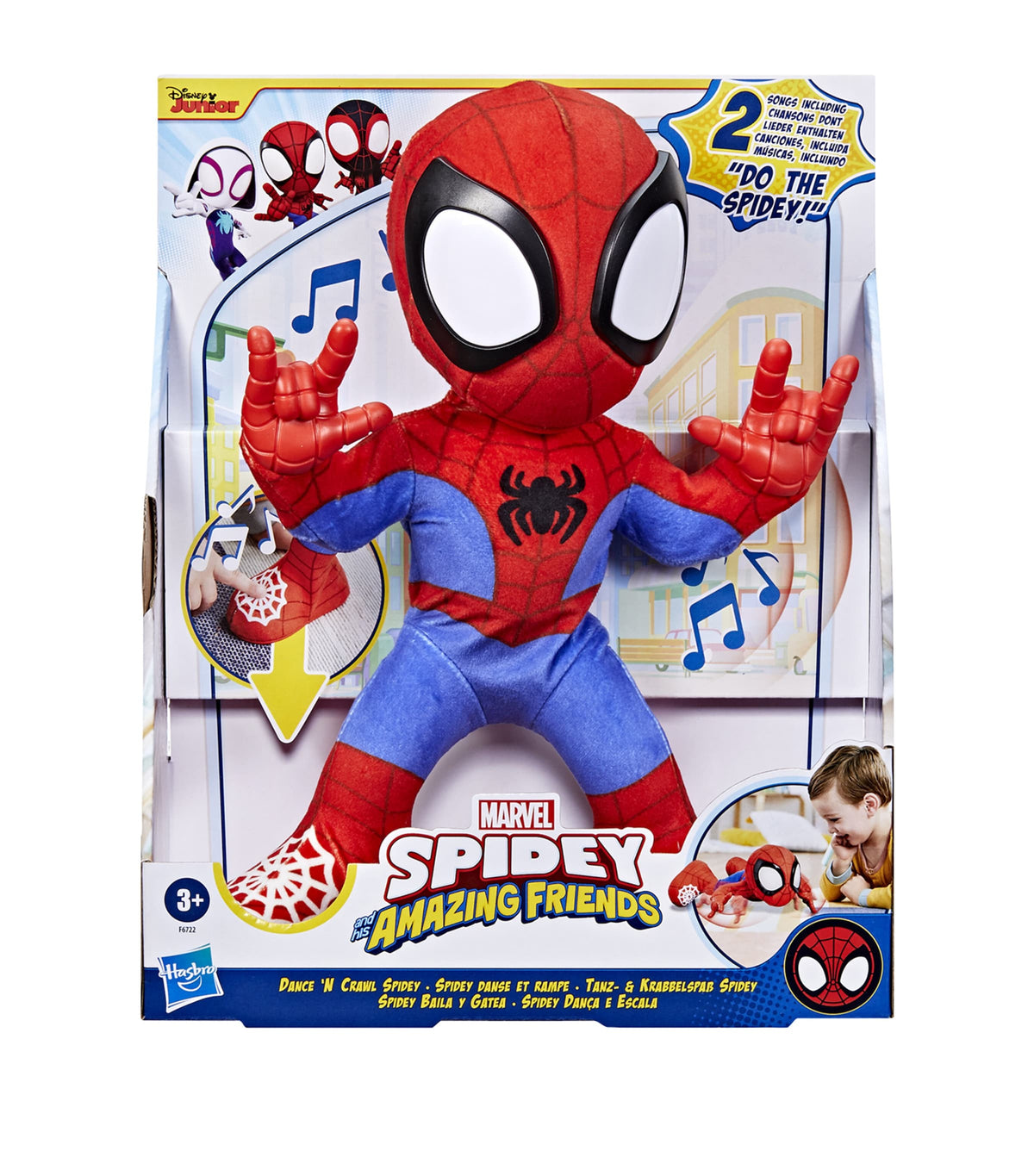 Marvel Dance 'N Crawl Spidey plush toy, imported from the UK