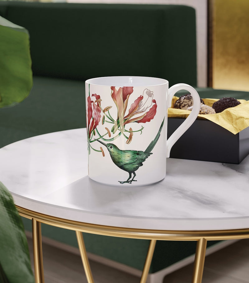 Villeroy & Boch Avarua mug with tropical bird and botanical design, 320ml capacity (British brand)
