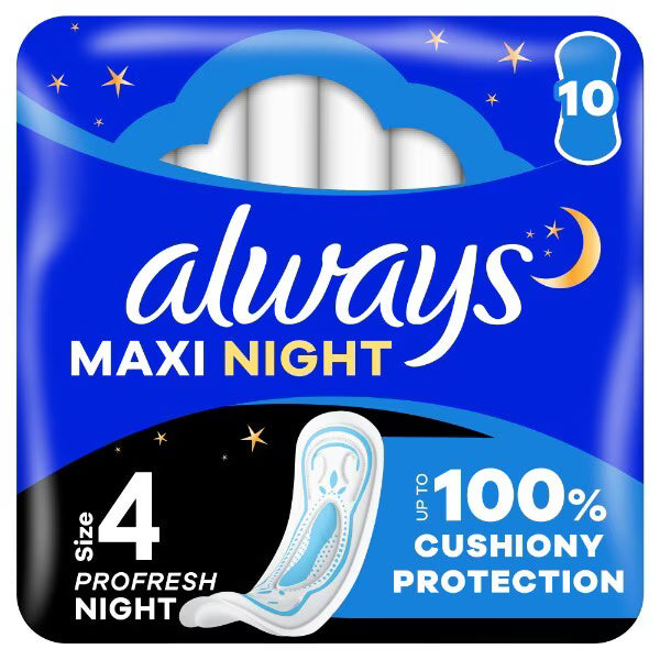 Always Maxi Night Sanitary Towels x9 - British product