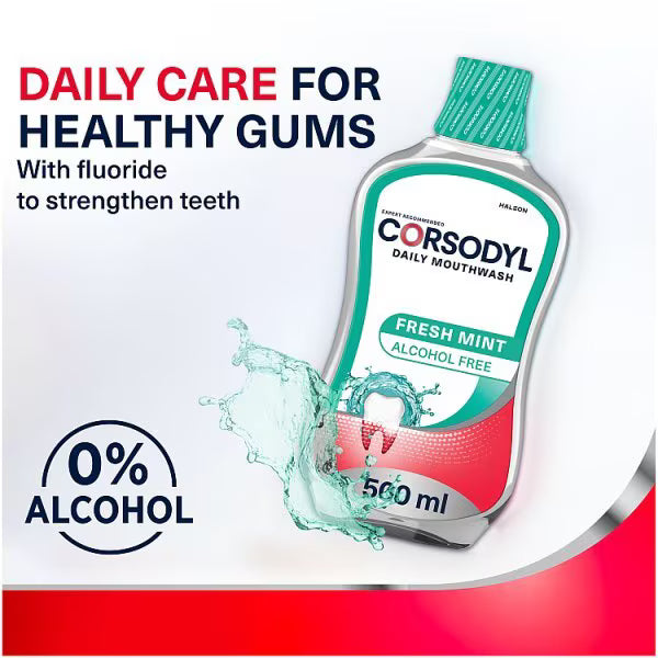 Corsodyl Fresh Mint Mouthwash 500ml - British product