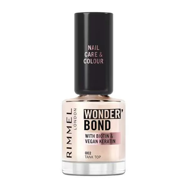 Rimmel Wonder'Bond Care and Colour Nail Polish 002 Tank Top, imported from the UK