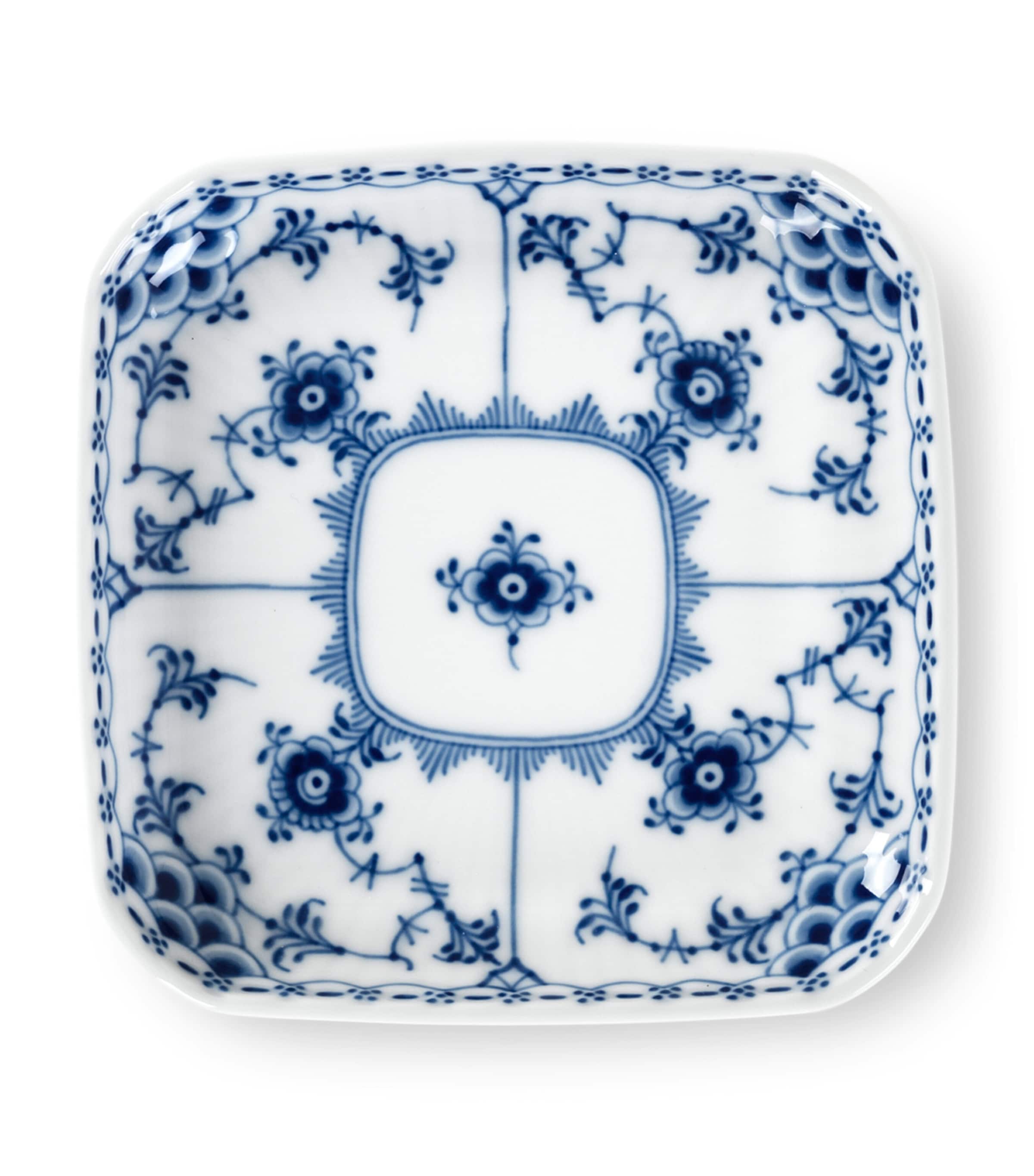 Royal Copenhagen Blue Fluted Half Lace Square Plate (10.5cm)