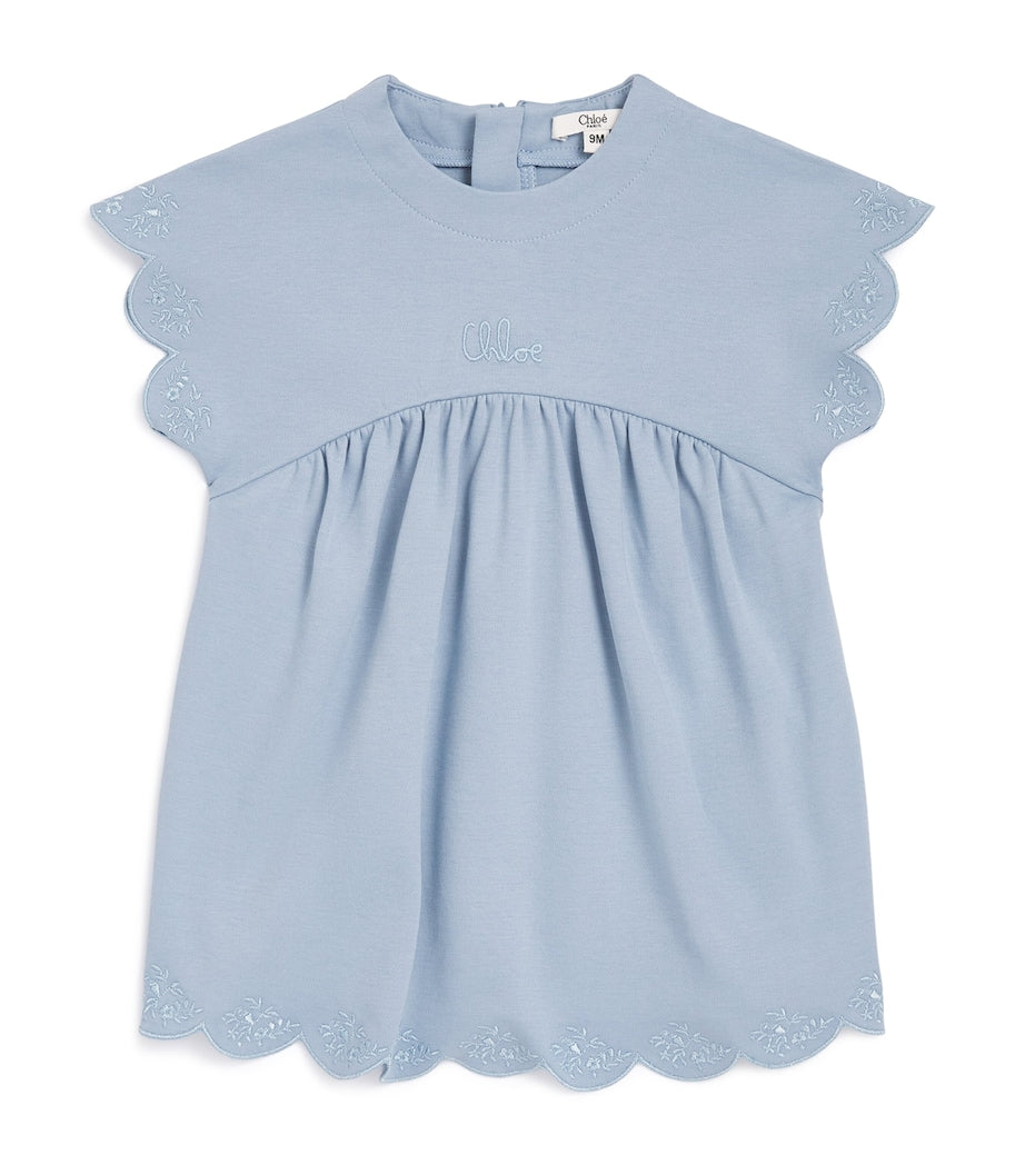 Chloé Kids cotton embroidered logo dress 6-36 months - British product