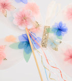 Meri Meri organza flowers wings and wand set, imported from the UK