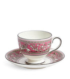 Wedgwood Florentine Fuchsia teacup and saucer (British brand)