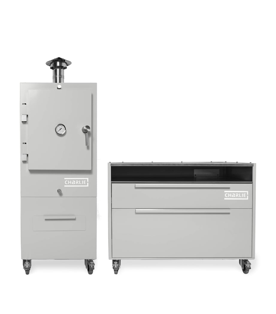 Charlie Oven stainless steel outdoor island cabinet with castors, 90x120x70cm - British product
