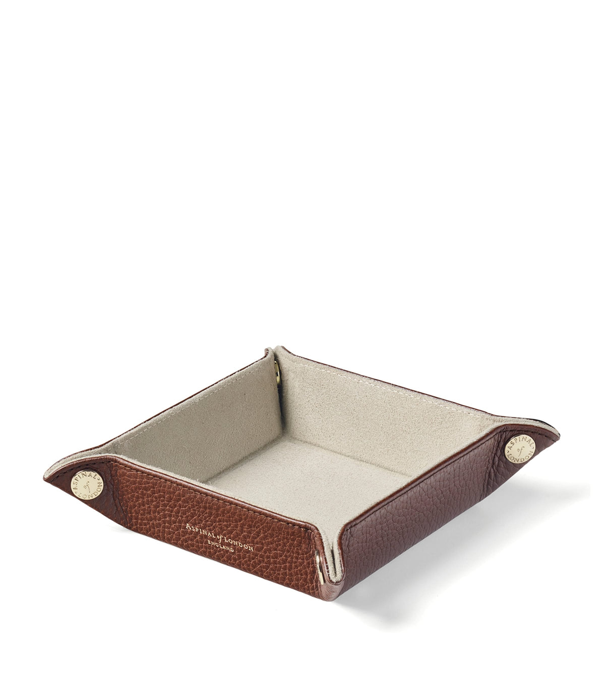 Aspinal of London mini leather tidy tray 16cm x 16cm - British product