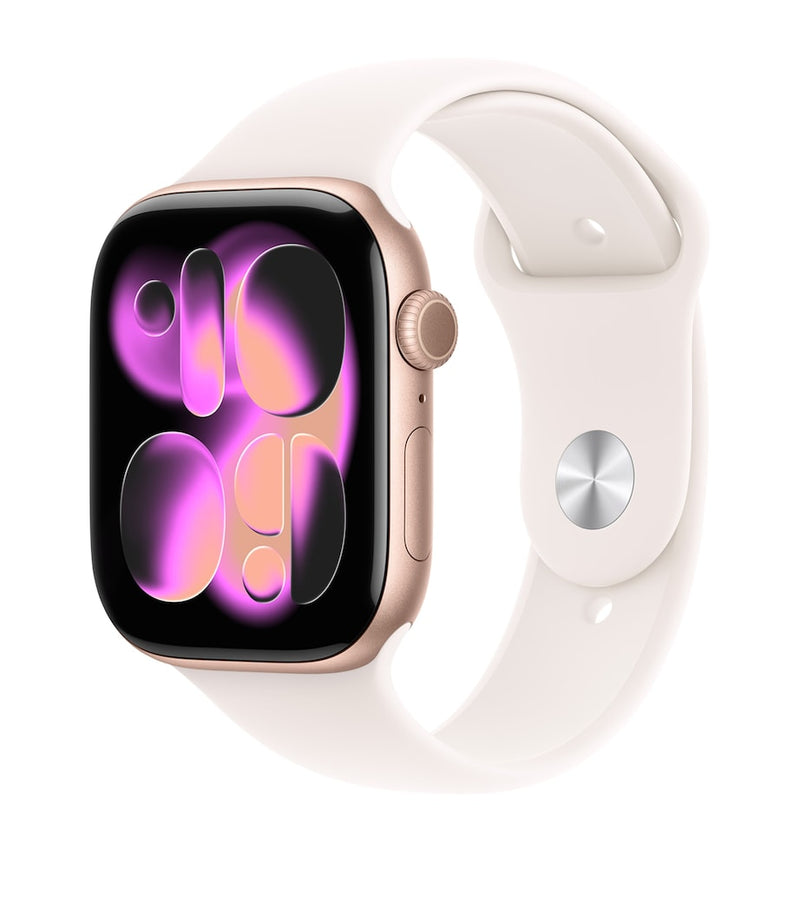 Apple Watch Series 11 Rose Gold smartwatch with Blush Sport Band 46mm - British product