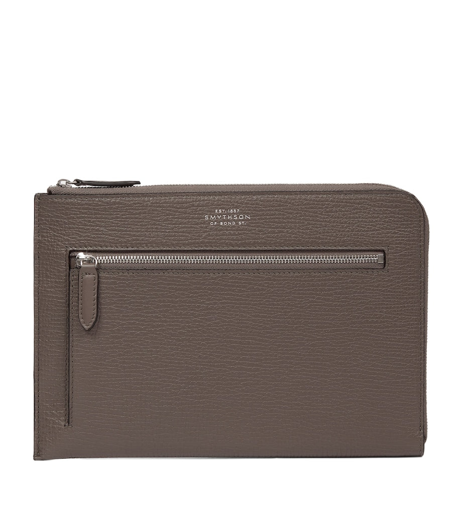 Soft Leather Organizer Pouch with Multiple Pockets, 19cm x 26cm x 3cm