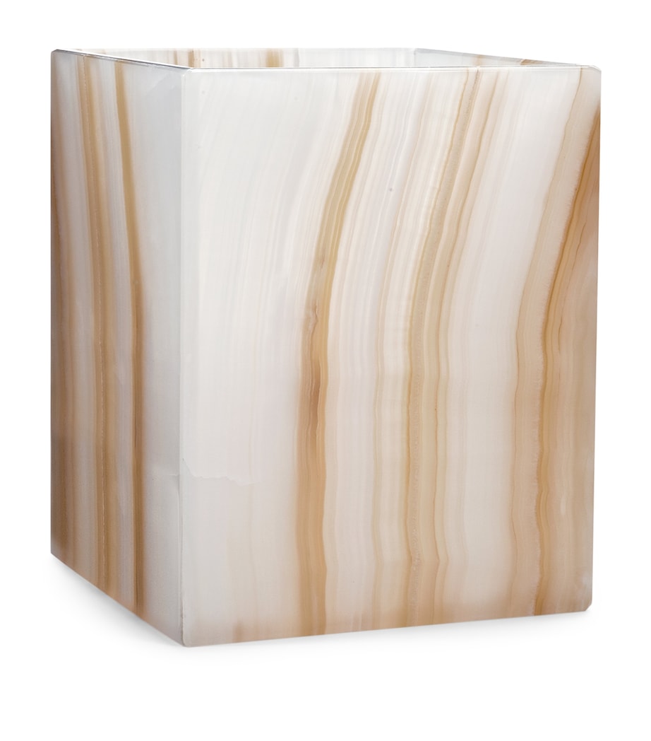 Labrazel Ambarino onyx waste bin with unique quartz formations, UK version