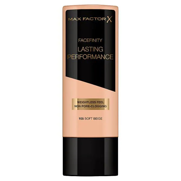 Max Factor Lasting Performance Foundation Soft Beige 105, imported from the UK