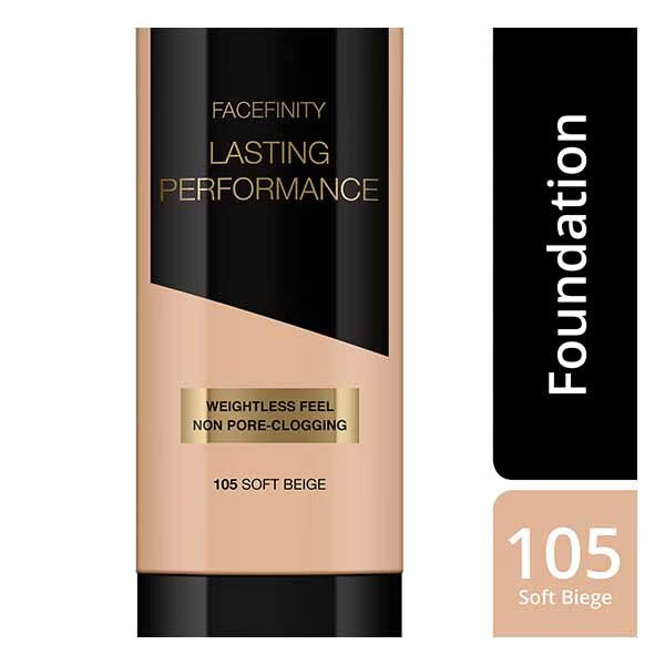 Max Factor Lasting Performance Foundation Soft Beige 105, imported from the UK