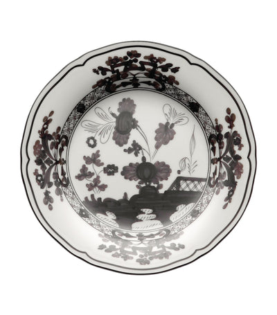 Hand-Decorated Porcelain Bread Plate with Floral Pattern and Gold Trim 17cm