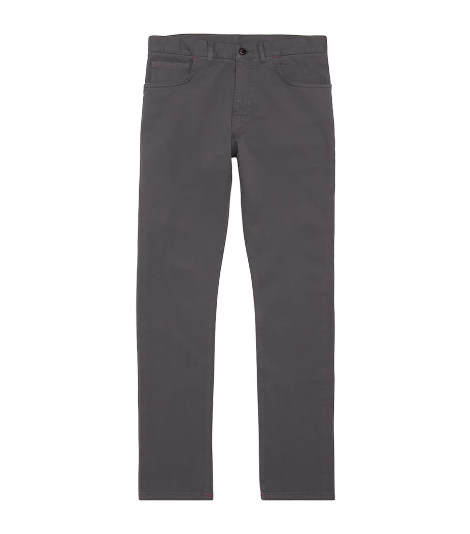 ISAIA classic five-pocket jeans in dark wash with regular fit, UK version