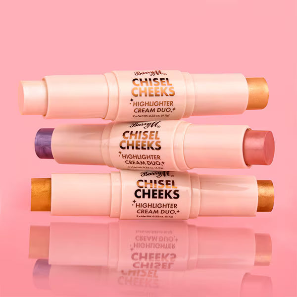 Barry M Chisel Cheeks Highlighter Cream Duo Silver Gold - British product