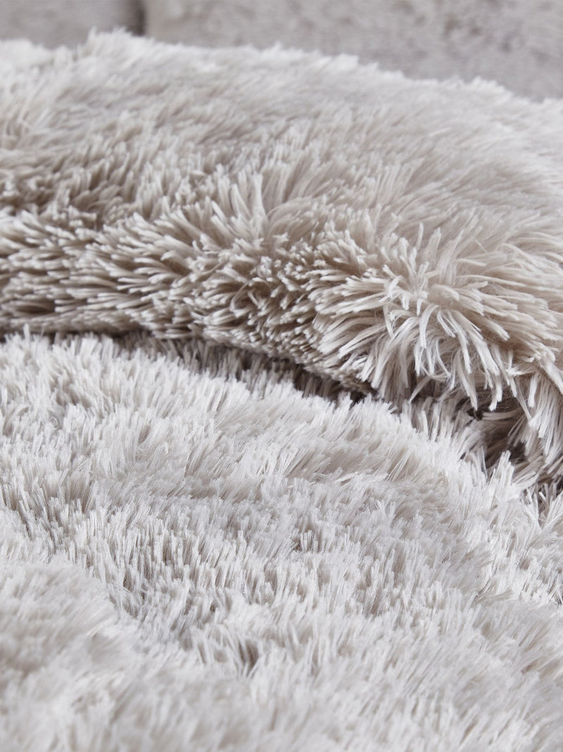 Catherine Lansfield Silver So Soft Cuddly Deep Pile Duvet Cover and Pillowcase Set