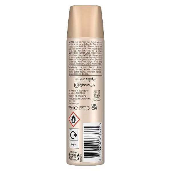 Impulse Instant Crush Body Spray 75ml - British product