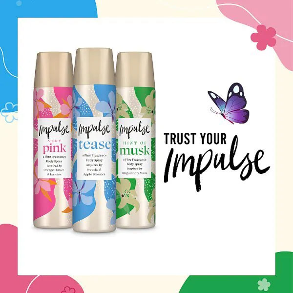 Impulse Instant Crush Body Spray 75ml - British product