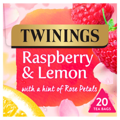 Twinings Raspberry & Lemon herbal infusion tea bags 40g (British brand)