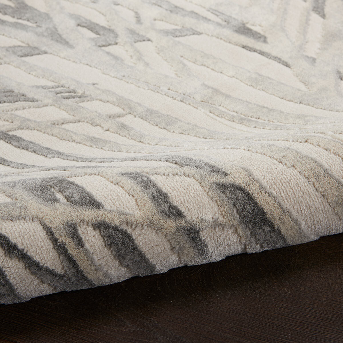 Nourison Rustic Textures Ivory & Grey area rug, imported from the UK