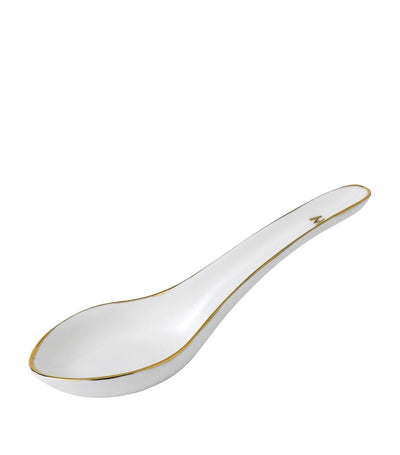 Bone China Soup Spoon with Gold Trim