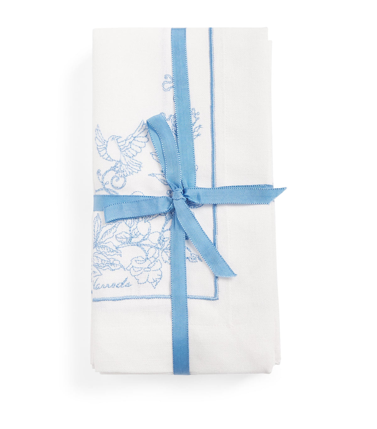 Harrods cotton-linen embroidered napkins set of 4, UK version