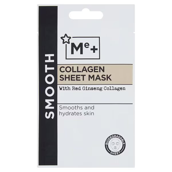 Me+ Collagen Sheet Mask, imported from the UK