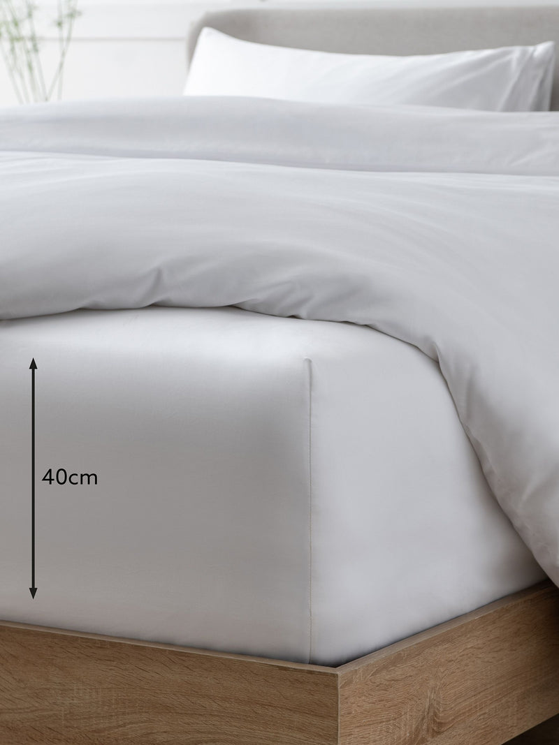 Egyptian cotton fitted bed sheet with 400 thread count and extra deep fit (British brand)