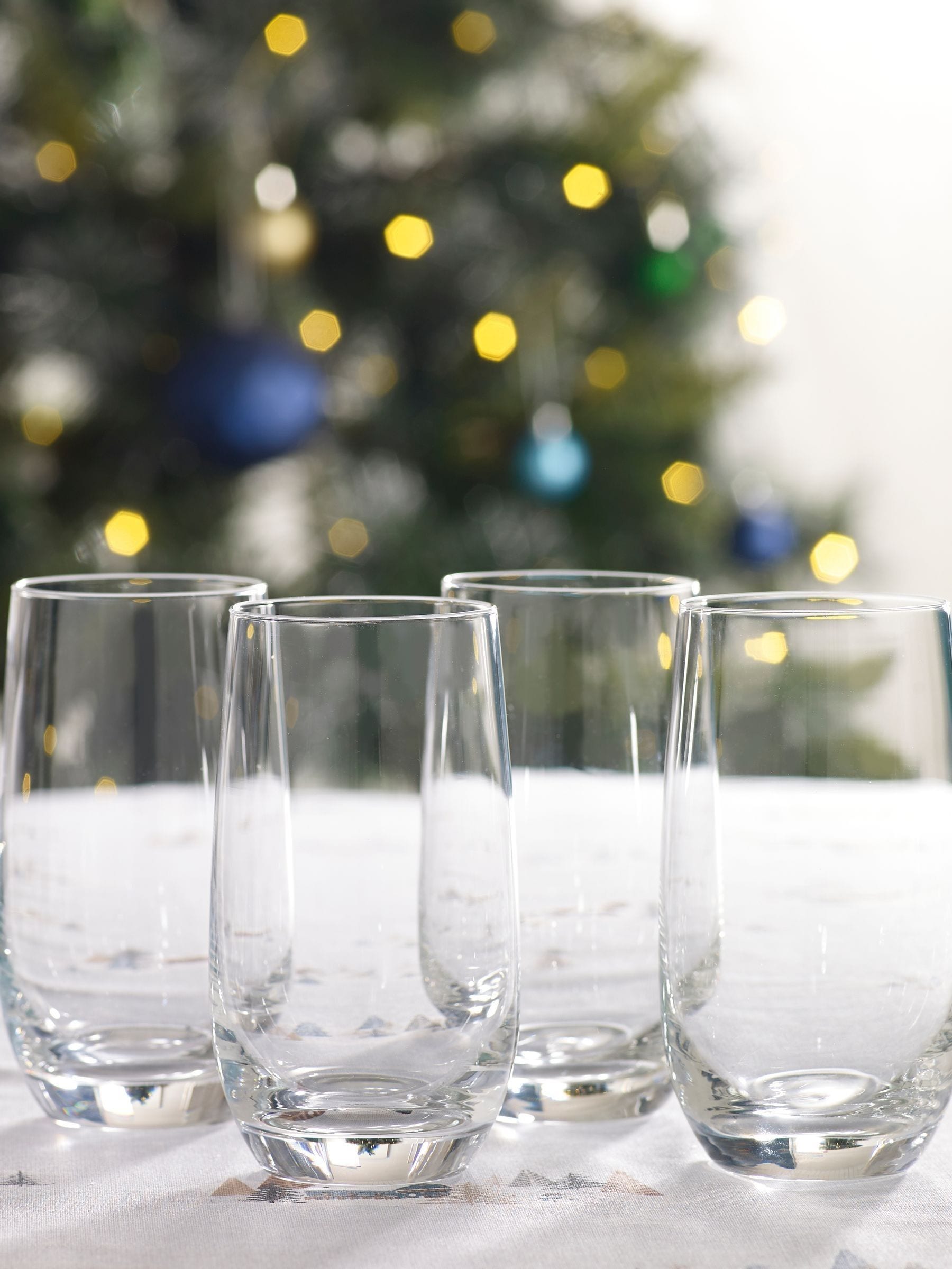 Clear Nova tall tumbler glasses set of 4 - British product
