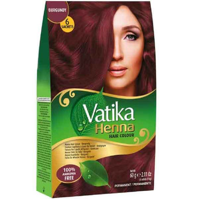 Dabur Vata Henna Permanent Hair Color Burgundy Red Brown