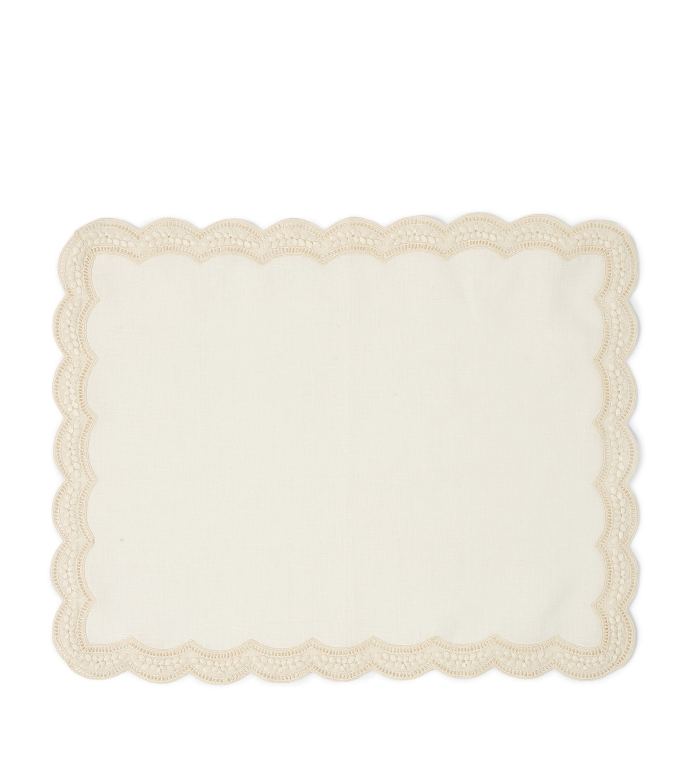 Cabana Magazine Linen Embroidered Emilia Placemat 50cm x 40cm - British product