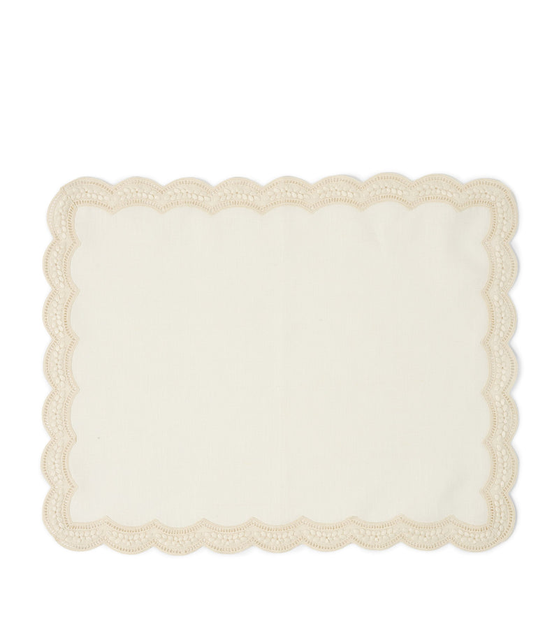 Cabana Magazine Linen Embroidered Emilia Placemat 50cm x 40cm - British product