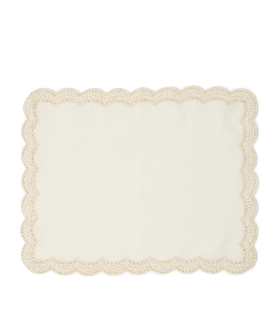 Cabana Magazine Linen Embroidered Emilia Placemat 50cm x 40cm - British product