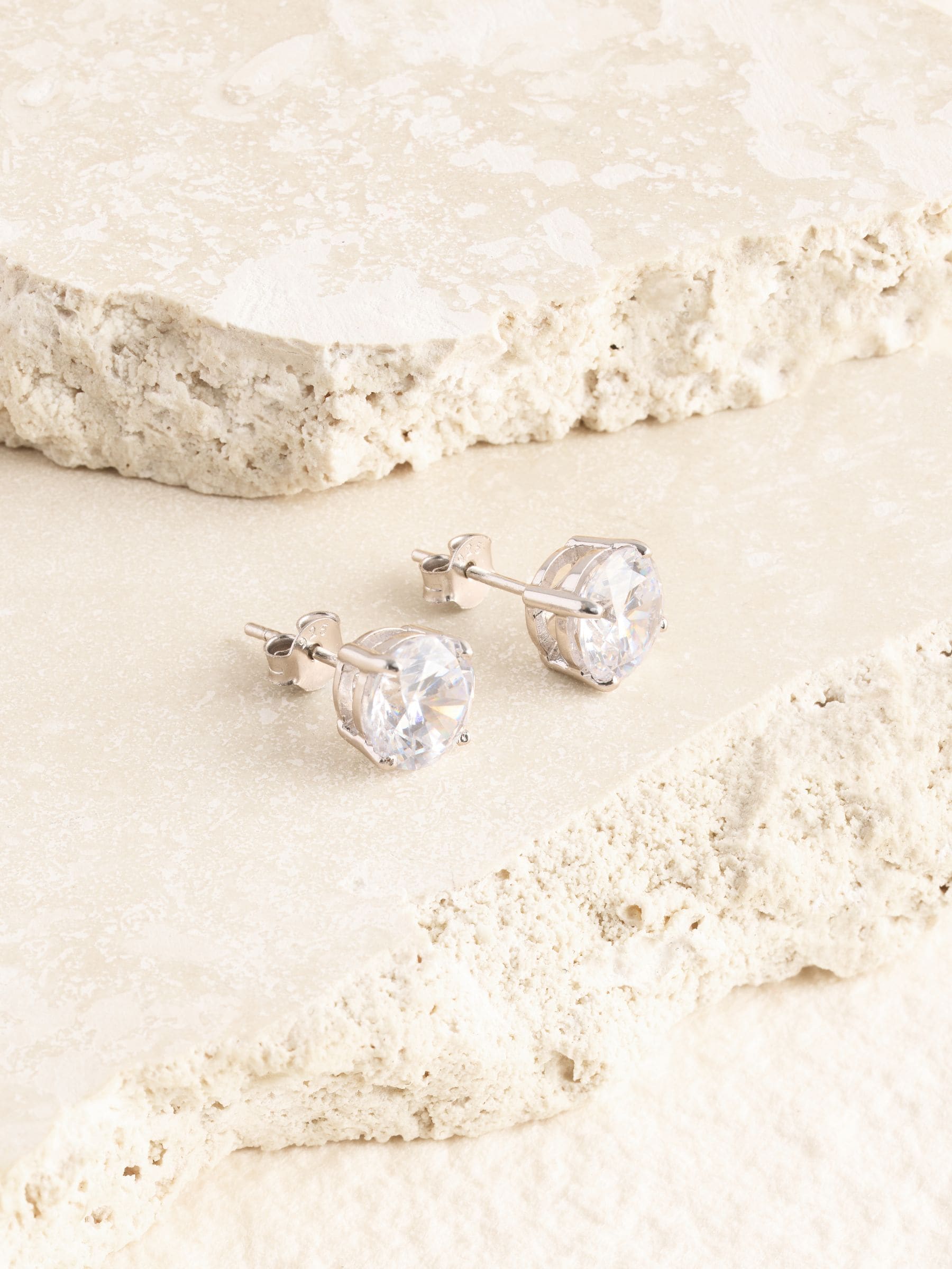 Sterling silver large stud earrings (British brand)