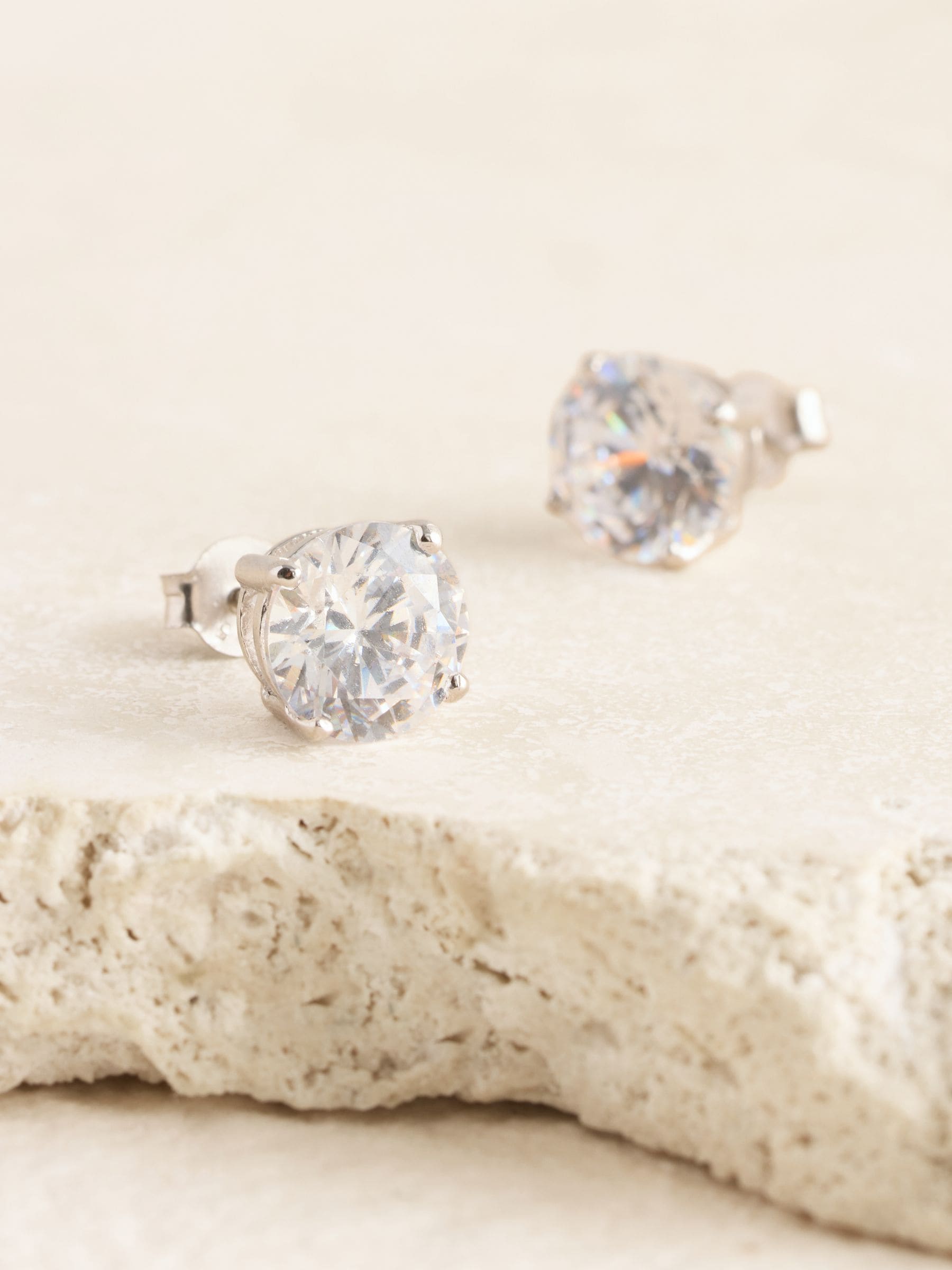 Sterling silver large stud earrings (British brand)