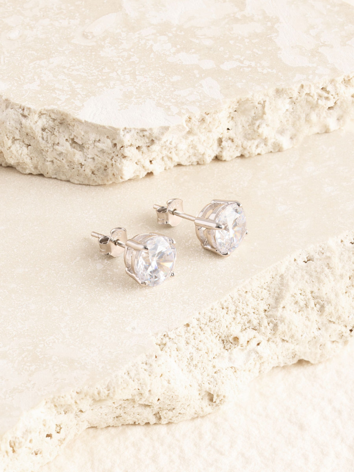 Sterling silver large stud earrings (British brand)