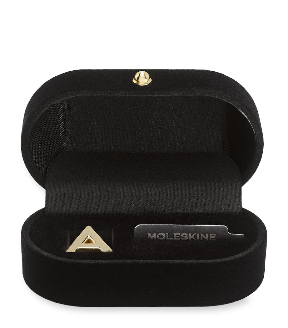 Moleskine gold-plated A notebook charm, imported from the UK