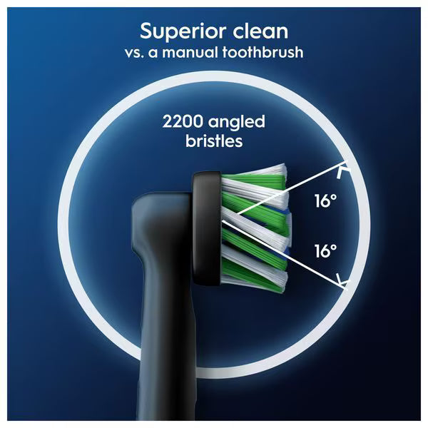 Oral-B cross action black toothbrush heads 8 pack, imported from the UK