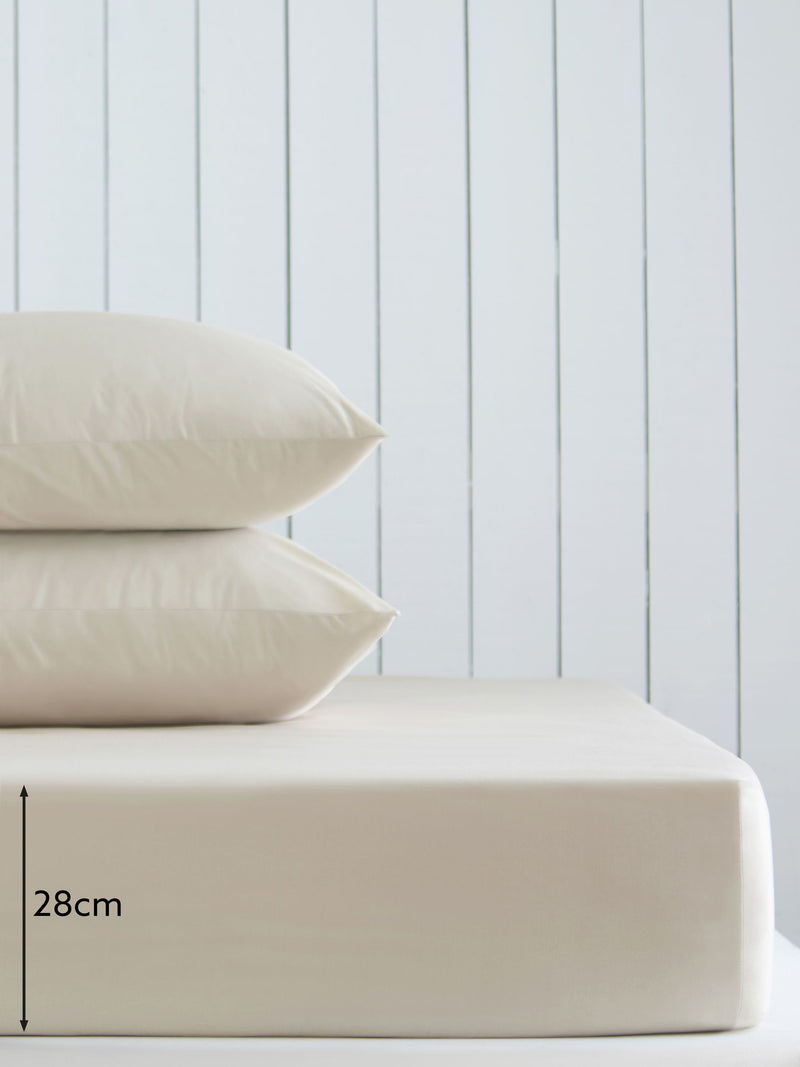 Natural Cotton Rich Fitted Bed Sheet, imported from the UK