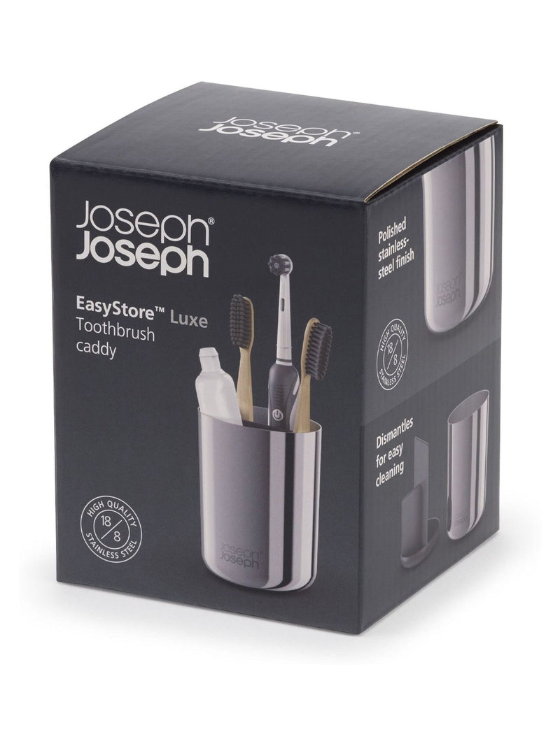 Joseph Joseph Luxe Stainless Steel Toothbrush Caddy 11.5cm, UK version