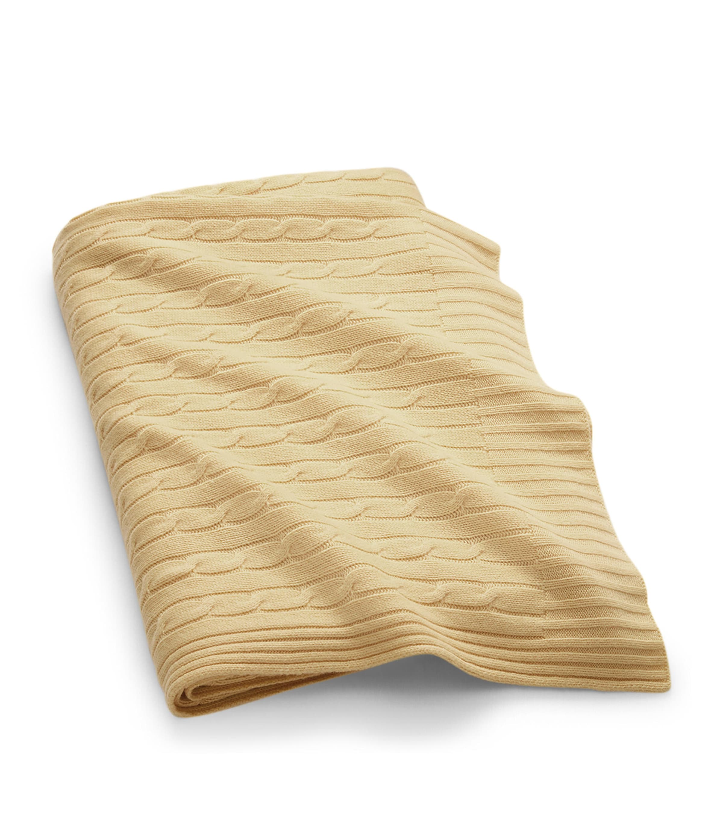 Ralph Lauren cashmere cable-knit throw 60cm x 60cm, imported from the UK