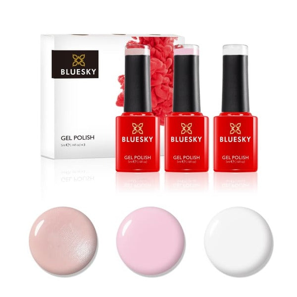 Bluesky Mini Trio Set naked nudes gel polish 5ml - British product