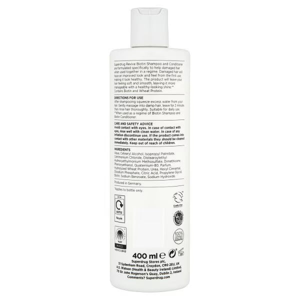 Superdrug Revive Biotin Conditioner 400ml (British brand)