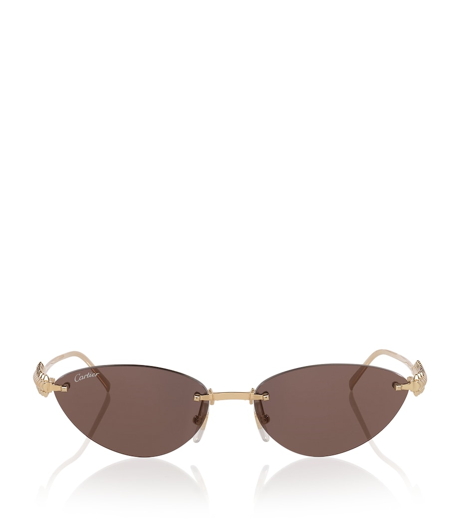 Cartier cat-eye sunglasses with gold-tone metal frames - British product