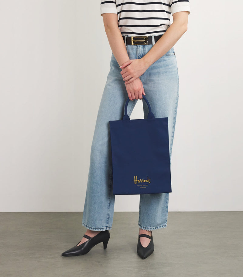 Harrods cotton logo tote bag medium, UK version