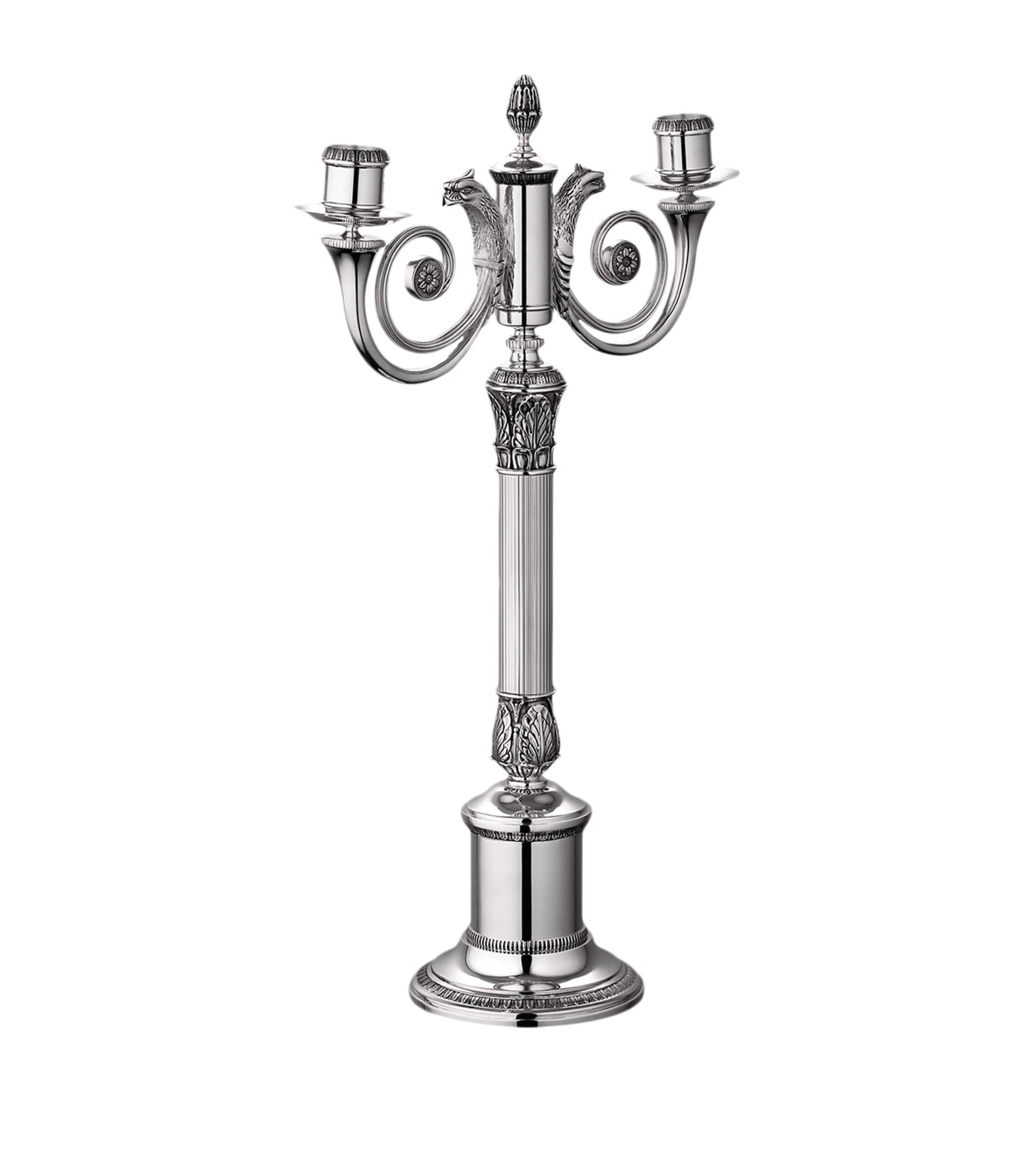 Christofle silver-plated Malmaison candelabra - British product