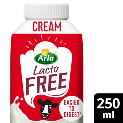 Arla Lactose Free Cream 250ml Tetra Pak Carton - British product
